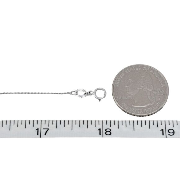 Vintage Italy Sterling Silver 925 0.9mm Cable Link Chain Necklace 18" - Picture 2 of 3